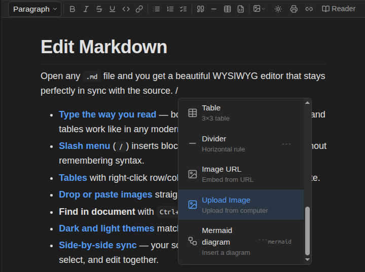 Markdown editor